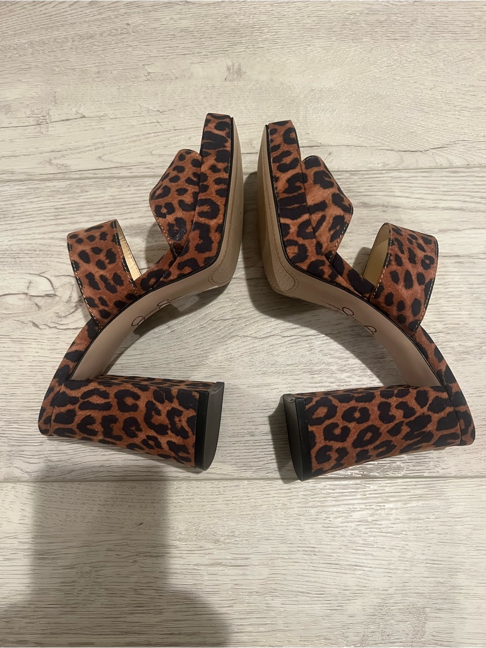 Jessica Simpson Leopard Print Block Heels